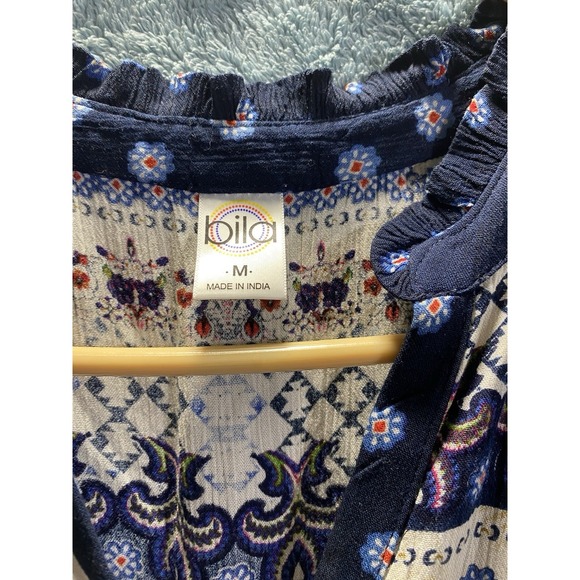 Bila Maxi Sundress Women Med Colorful BOHO Hippie Rayon Elastic V Neck India - Picture 2 of 7